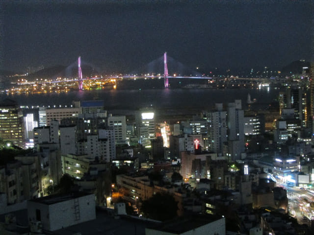 韓國釜山望洋路 灜洲天空眼展望台 (영주하늘눈전망대 Sky Eye Observatory) 釜山港夜色