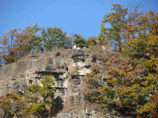 安東河回村 洛東江對岸的芙蓉台