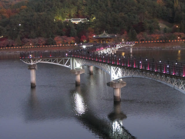 安東月映橋 晚上夜色