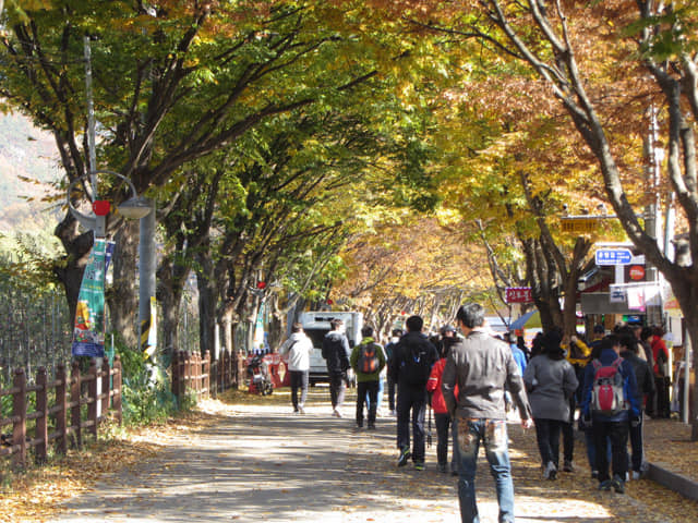 韓國周王山登山口商店街 