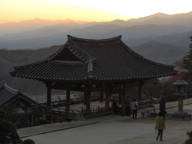 韓國榮州浮石寺 安養樓 黃昏日落景色