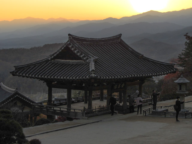 韓國榮州浮石寺 安養樓 黃昏日落景色