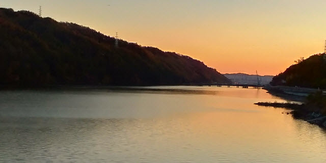 安東月映橋 洛東江 黃昏景色