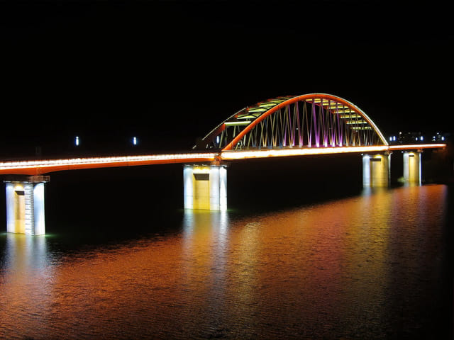 韓國丹陽南漢江 Gosu 大橋 夜色