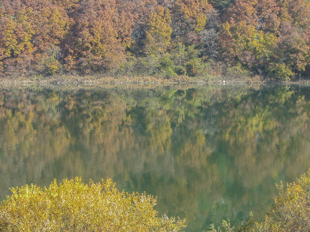 韓國丹陽南漢江 秋天景色