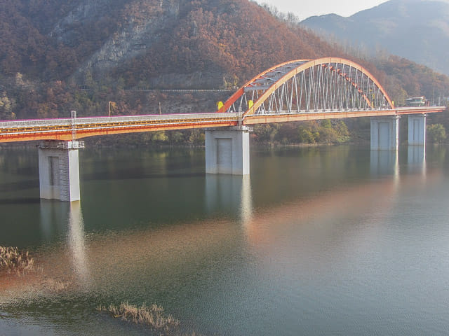 韓國丹陽 南漢江 Gosu 古藪橋 清早景色