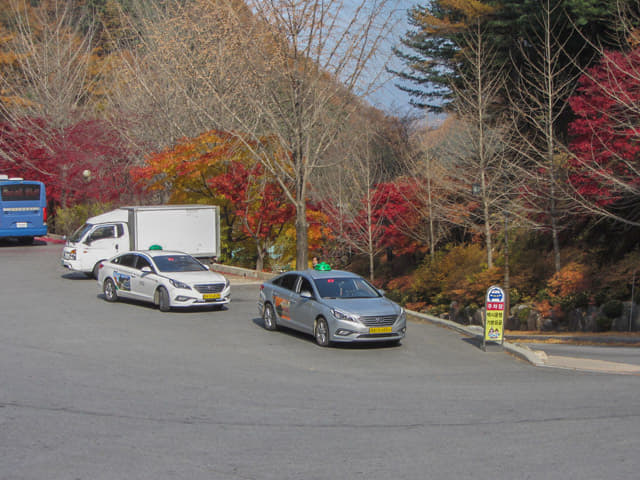 韓國丹陽救仁寺公用車站旁的計程車站