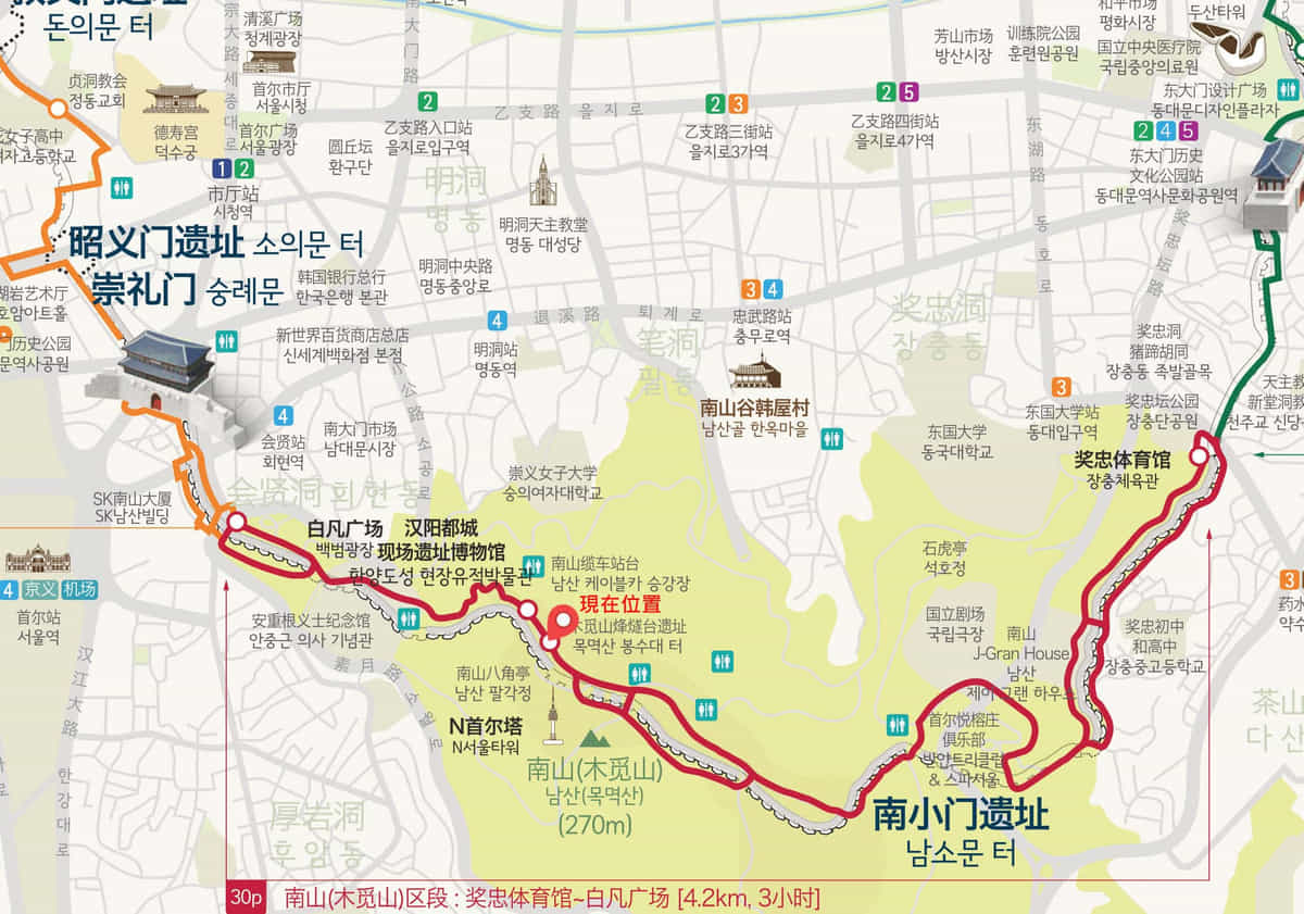 韓國南山首爾塔 八地圖角亭