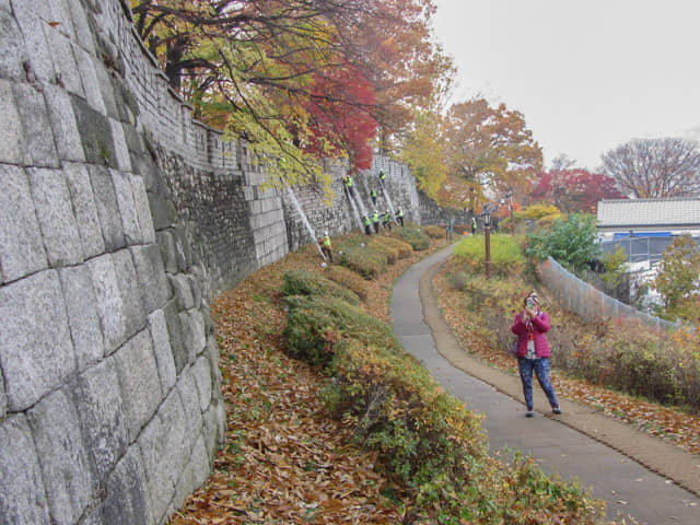 首爾城郭路駱山段 秋天紅葉景色