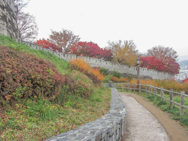 首爾城郭路駱山段 秋天紅葉景色