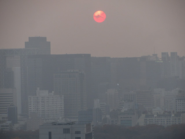 首爾城郭駱山段 駱山公園 日落景色